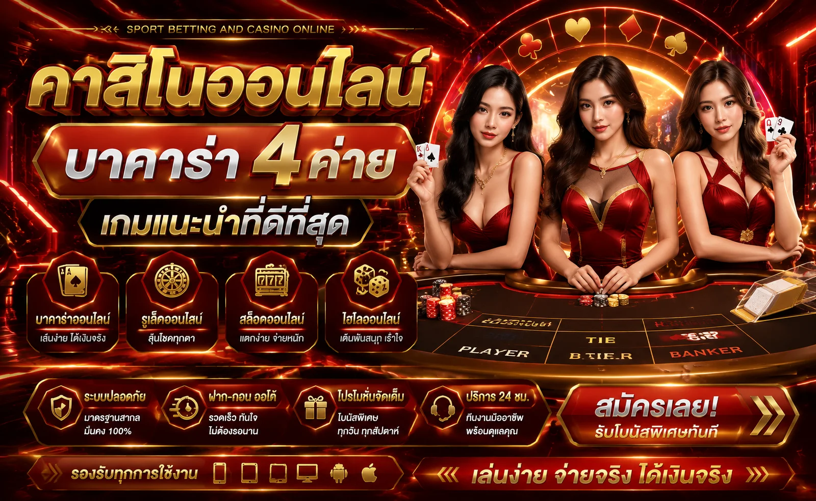 คาสิโนออนไลน์ RAM268 บาคาร่าถ่ายทอดสดดีลเลอร์คนจริง